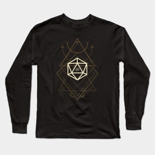 Esoteric Polyhedral D20 Dice Tarot Nine Long Sleeve T-Shirt